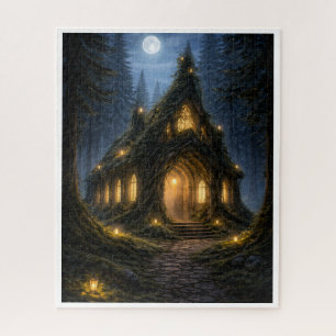 Verzauberter Waldkirchen-Puzzle - Mondbeschienener Puzzle