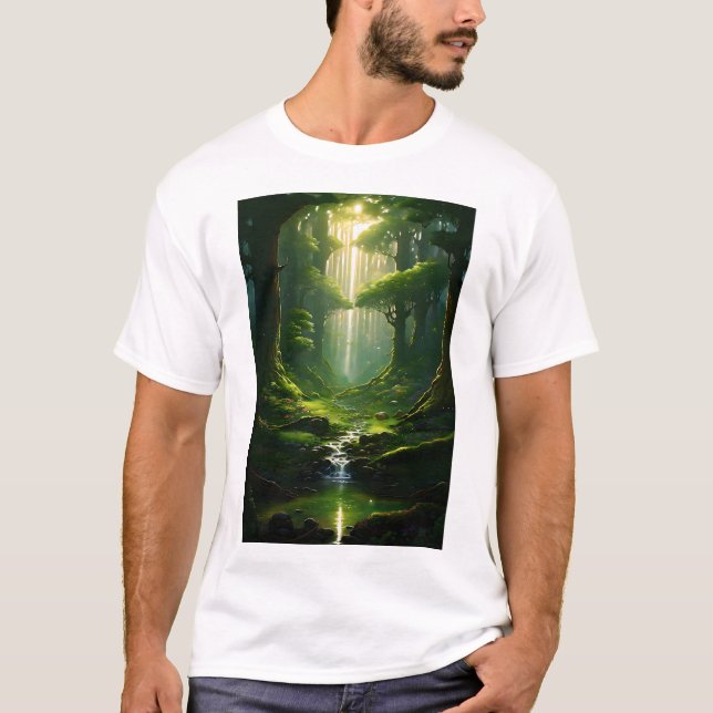 Verzauberter Waldpfad T-Shirt (Vorderseite)