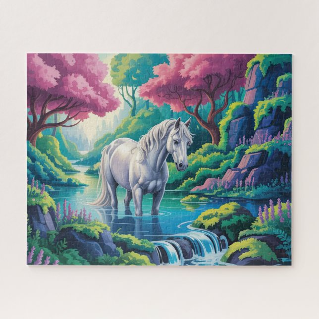 Verzauberter Waldpferd Puzzle (Horizontal)