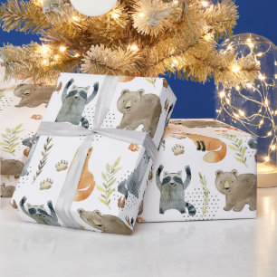 Verzauberter Waldtierwald Baby Shower Geschenk Geschenkpapier