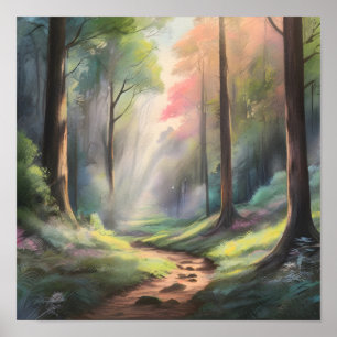 Verzauberter Waldweg Poster