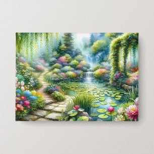 Verzauberter Wasserfallgarten-Lilienteich Button
