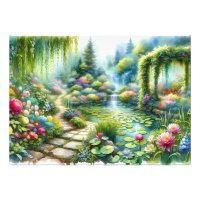 Verzauberter Wasserfallgarten-Lilienteich