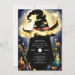 Verzauberter Wasserfarbenassistent zum Geburtstag Einladung