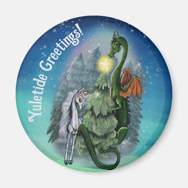verzauberter Weihnachtsbaum Magnet (Vorne)
