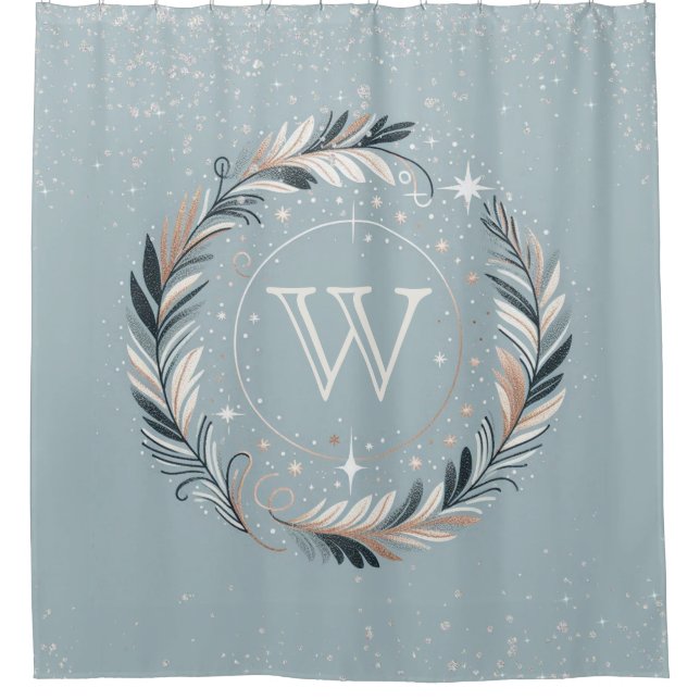 Verzauberter Winterkranz Duschvorhang (Vorderseite)