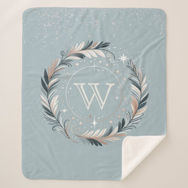 Verzauberter Winterkranz Sherpadecke (Vorderseite)