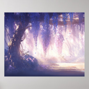 Verzauberter Wisteria Forest: Ätherischer Allover  Poster