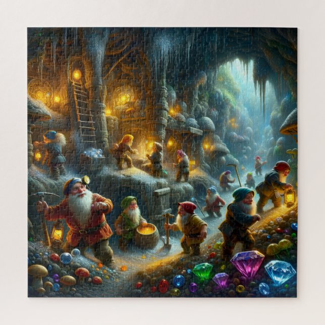 Verzauberter Zwergen-Edelsteinmine Puzzle (Vertikal)