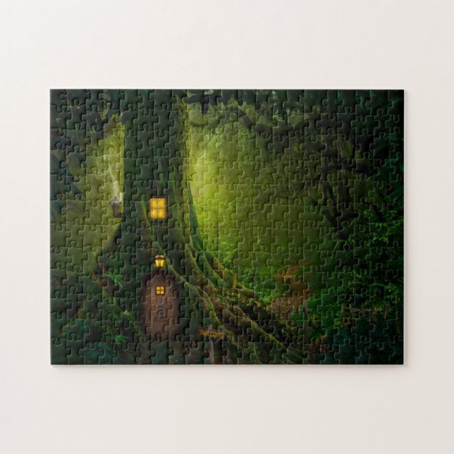 Verzaubertes Baumhaus im Wald Puzzle (Horizontal)