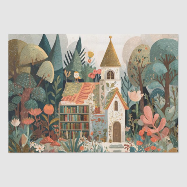 Verzaubertes Buchhaus Seidenpapier (Vorderseite)