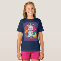Verzaubertes Einhorn im blühenden Wiesen-T - Shirt