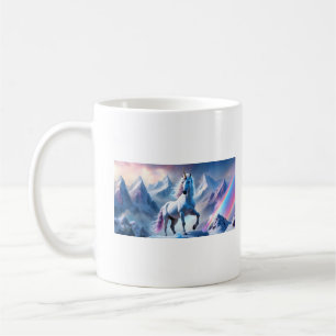 Verzaubertes Einhorn in einer Snowy Fantasy Poster Kaffeetasse