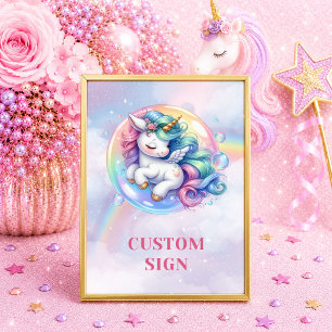 Verzaubertes Einhorn Rosa Lila Mädchen Geburtstag Poster