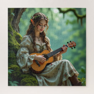 Verzaubertes Elfenmädchen spielt Ukulele Puzzle