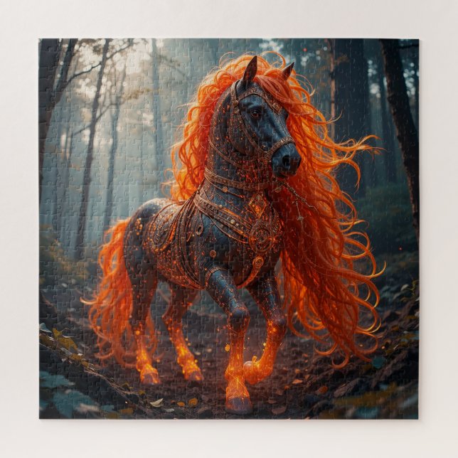 Verzaubertes Feenpferd mit lebendigem Mane Puzzle (Vertikal)