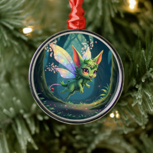 Verzaubertes Feenwesen – Magisches Wald-Sprite  Ornament Aus Metall