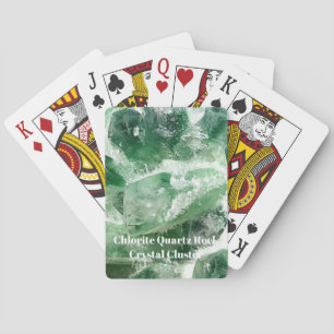 Verzaubertes grünes Chlorit-Quarz-Kristall-Exempla Spielkarten