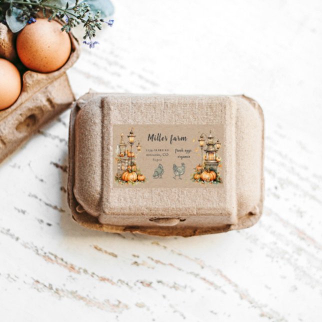 Verzaubertes Herbst-Rustikales Etikett für den Eie (Von Creator hochgeladen)