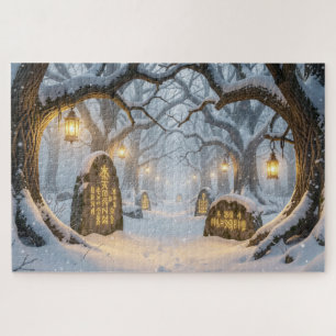 Verzaubertes keltisches Winterwald-Puzzle Puzzle