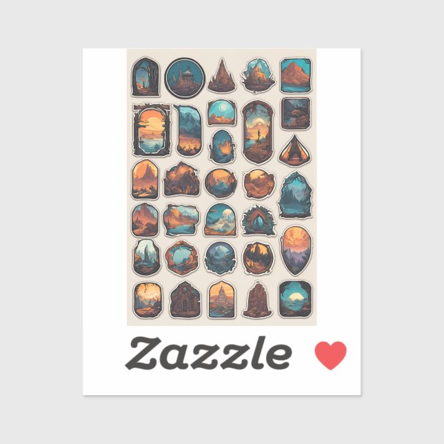 Verzaubertes Kingdoms Sticker Pack: Fantasy Landsc (Blatt)