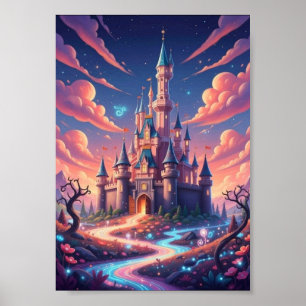 Verzaubertes Königreich Sternenhimmel Whimsical Ar Poster