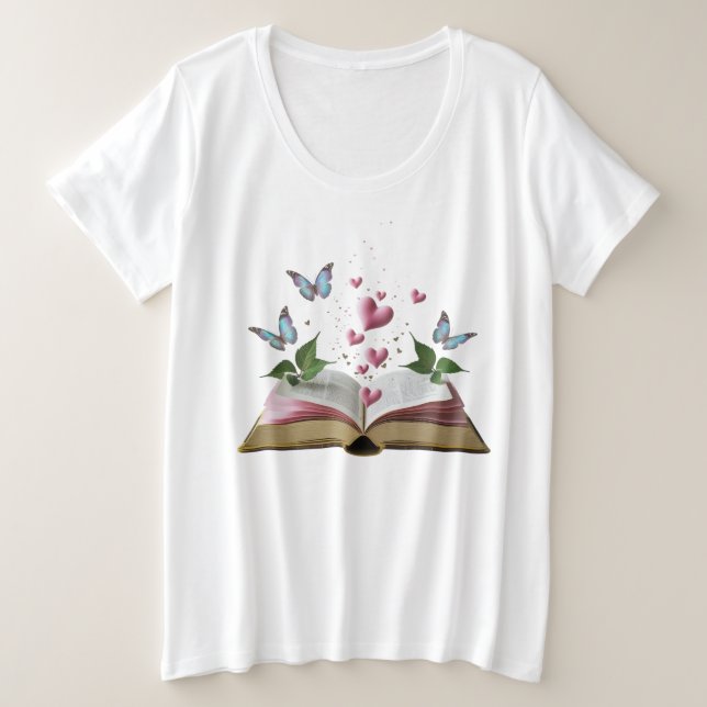Verzaubertes Märchenbuch Damen Plus Size T-Shirt  (Design vorne)