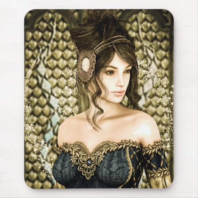 Verzaubertes Märchenprinzessinnenporträt Mousepad (Vorne)