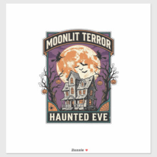 Verzaubertes Mond-Shirt Vintage Gravur Halloween G Aufkleber
