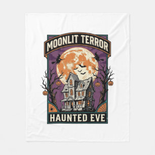 Verzaubertes Mond-Shirt Vintage Gravur Halloween G Fleecedecke