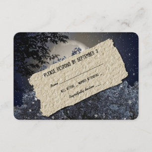 Verzaubertes Nachtblaues Baum UAWG RSVP Karte