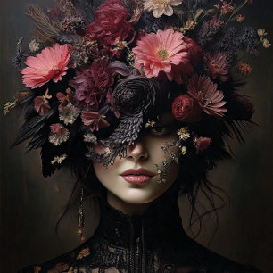 Verzaubertes Noir – Göttin der gotischen Blumen De Seidenpapier