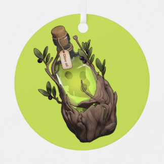 Verzaubertes Olivenöl-Potion Ornament Aus Metall