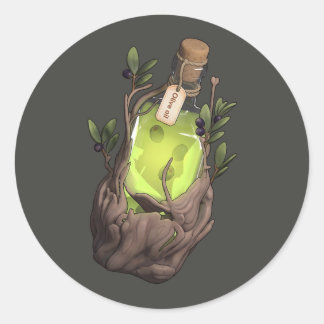 Verzaubertes Olivenöl-Potion Runder Aufkleber