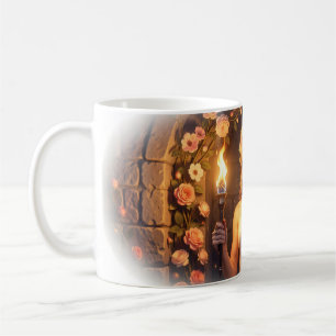Verzaubertes Rosenprinzessinnen-Portrait Kunst Tas Kaffeetasse