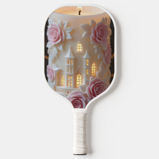 Verzaubertes Schloss Kerze Soft Pink Rose Traum Pickleball Schläger