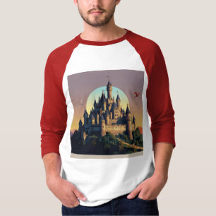 Verzaubertes Schloss und Drache – Magische Fantasy T-Shirt
