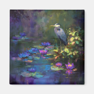 Verzaubertes Teichwasser-Lilien-Natur-Aquarell Magnet