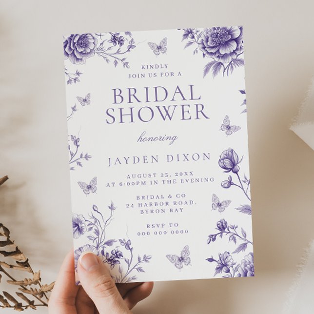 Verzaubertes Vintages Lila Brautparty Einladung (Von Creator hochgeladen)