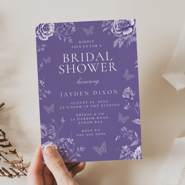 Verzaubertes Vintages Lila Lavendel-Brautparty Einladung (Von Creator hochgeladen)