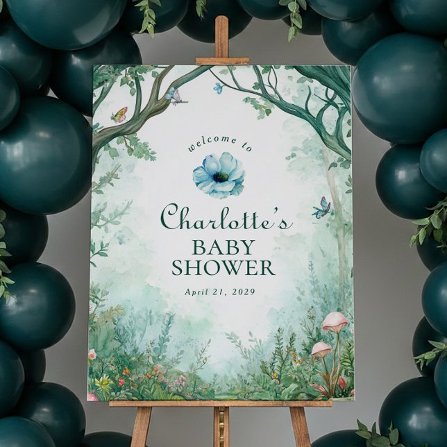 Verzaubertes Wald-Märchenwald-Baby-Shower-Schild Poster (Von Creator hochgeladen)