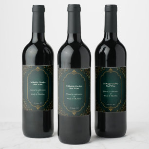 Verzaubertes Waldhochzeits-Wein Flaschenetikett Weinetikett