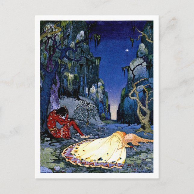 Verzauberung ~ Gemälde der französischen Märchen Postkarte (Vorderseite)