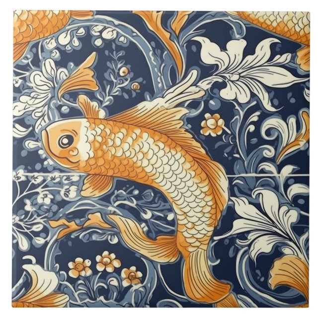 Verzauberung Goldfish Keramik Tiles Fliese (Vorderseite)