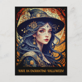 Verzauberung Halloween-Begrüßung Postkarte