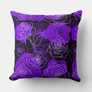 Verzauberung Lila Rose Blumenwirbelkissen Kissen