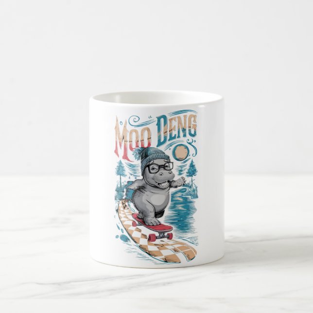 Verzauberung Moo Deng Hippo Kaffeetasse (Mittel)
