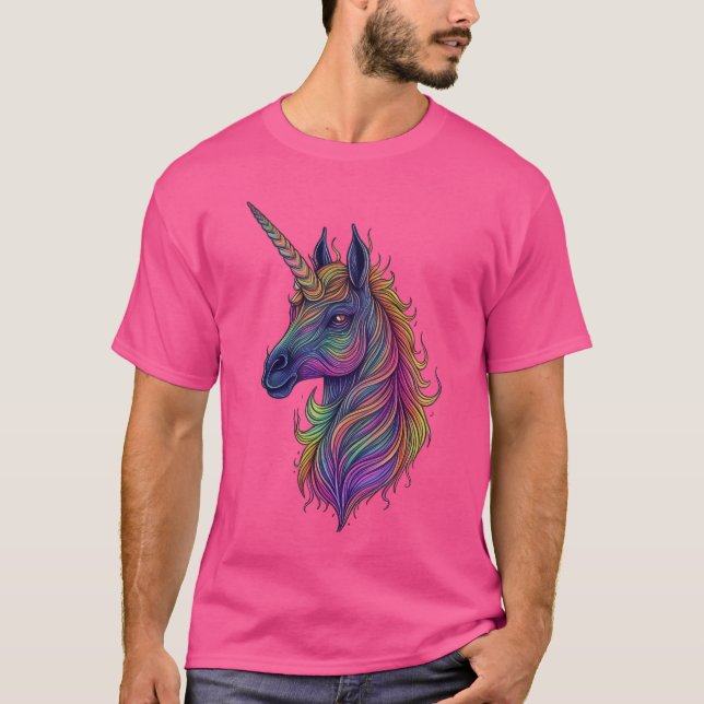 Verzauberung Rainbow Unicorn T-Shirt (Vorderseite)