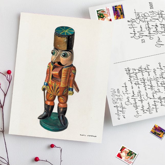 Verzauberung Vintager Nutcracker von Mina Lowry Postkarte (Von Creator hochgeladen)
