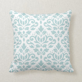 Verzeichnen Sie Enten-Ei-Blau Damast-Fahrwerkes Kissen